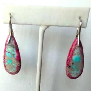 Scarlet Imperial Jasper Teardrop Earrings.